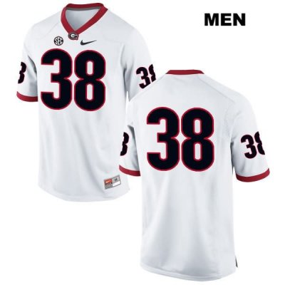 Men's Georgia Bulldogs NCAA #38 Joseph Hull Nike Stitched White Authentic No Name College Football Jersey DWH6854UY